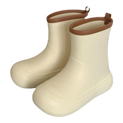 细细条网红时尚个性拼色防水靴子