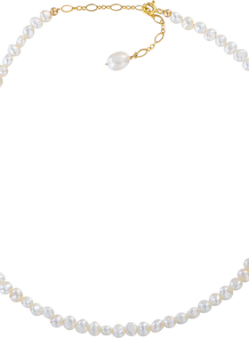 天然淡水珍珠不规则碎银子项链