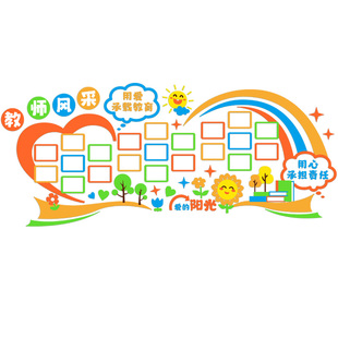 教师风采展示墙贴师资形象简介绍文化墙布置幼儿园环创主题墙成品