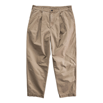 工装直筒阔腿双褶车线余文乐长裤