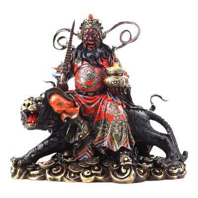 纯黄铜招财镇宅武财神赵公明摆件