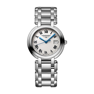 正品浪琴LONGINES瑞士手表女心月系列女士石英钢带月相镶钻女表