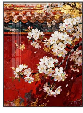 2026新款钻石画古城墙杏花古风客厅粘砖手工diy十字绣贴钻画满钻