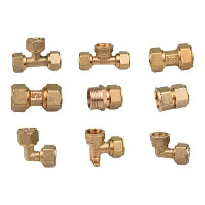 1418铝塑管铜接头阀门太阳能热水器地暖地热管内外丝直接弯头三通