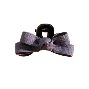 格雷系灰蝴蝶结公主头小号抓夹女高级感韩系复古刘海夹子头饰发夹