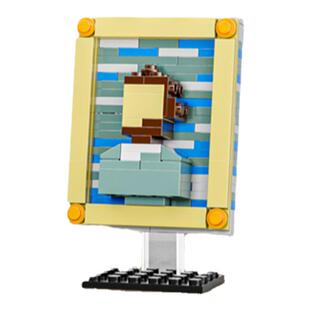 翔骏迷你拼装积木世界名画蒙娜丽莎神奈川冲浪里像素画小摆件礼物