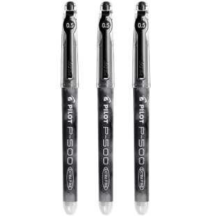 日本PILOT百乐P500中性笔0.5黑色P50考试专用一盒黑笔水笔一次性