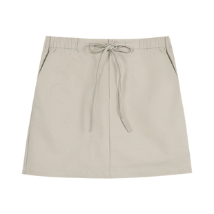 pusumede 俏皮风尚 高腰半身裙女a字包臀裙短裙抽绳气质百搭裙子