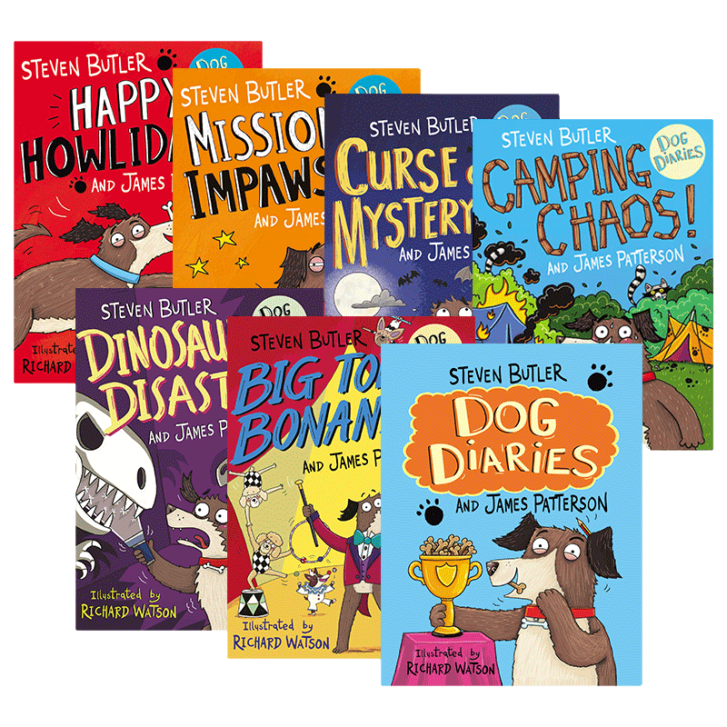英文原版 Dog Diaries 狗狗日记系列7本 爆笑故事 儿童冒险故事桥梁章节书 中小学生英语课外读物 英文版 进口英语原版书籍