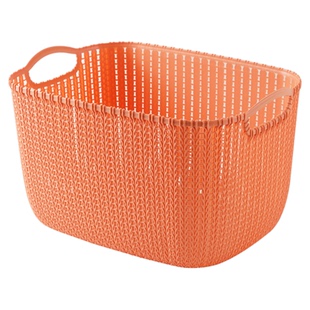 仿藤水果篮子藤编面包篮厨房果蔬菜收纳篮塑料长方形水果筐有把手