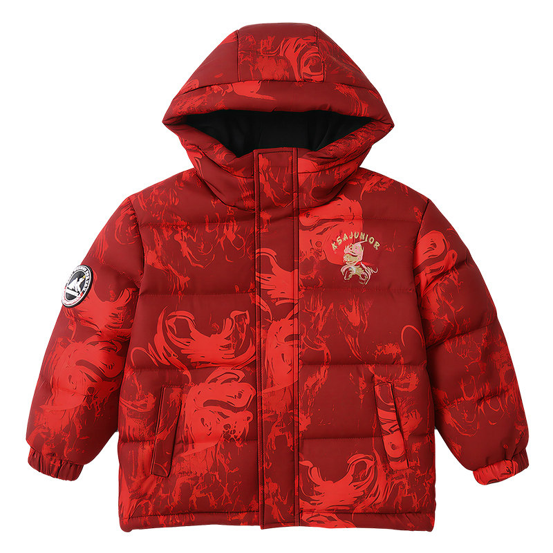 童装红色羽绒服冬季抗寒保暖外套