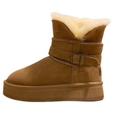 snowelf冬季雪地靴皮毛一体