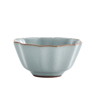 台湾丰子汝窑【禅定对杯】主人杯陶瓷开片天青色一对汝瓷品茗茶杯