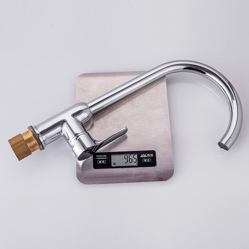 厨房洗菜盆大弯管水龙头冷热水二合一头铜水龙头洗碗池可旋转