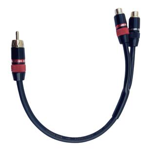 发烧级2母1公RCA莲花头汽车音响改装一分二音频线二公一母高保真