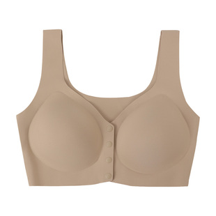优幕前扣式内衣女聚拢裸感无痕收副乳防下垂美背女士文胸YM12371