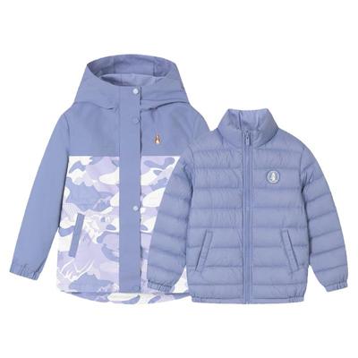 暇步士女童可拆卸羽绒服三防保暖