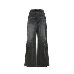 【王安宇同款】VANN VALRENCE cleanfit绒面做旧直筒工装牛仔长裤