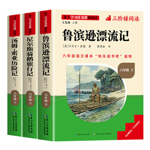 三阶梯鲁滨逊漂流记六年级下册必读课外书快乐读书吧尼尔斯骑鹅旅行记汤姆索亚历险记爱丽丝漫游奇境老师推荐阅读经典书籍名校课堂