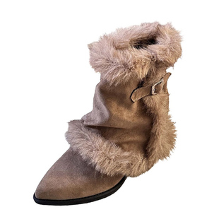 卓越名妆【平增高8cm】小个子内增高雪地靴秋冬加绒保暖女鞋P106R