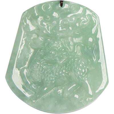 缅甸天然翡翠玉麒麟吊坠男女款