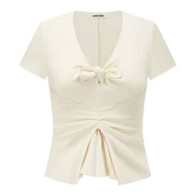 SHROENRO设计感短款针织上衣