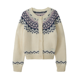 【张元英同款】rolarola费尔岛羊毛针织开衫休闲百搭宽松上衣外套