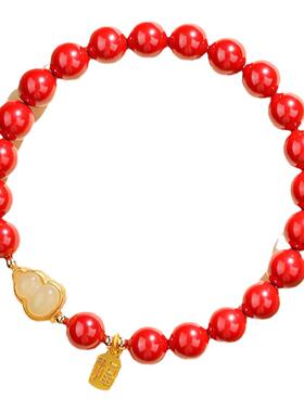 苏州寒山朱砂福禄手串转运手链男女士手镯佛珠正品紫金砂本命年