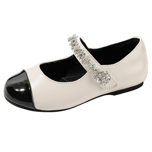 百丽童鞋小女孩公主鞋2025春季新款儿童小皮鞋女童小香风时尚单鞋