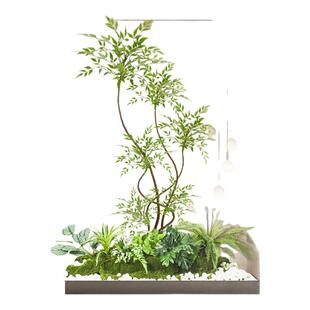 仿真植物造景仿生组合花树布置下假绿植景观楼梯装饰橱窗阳台造景