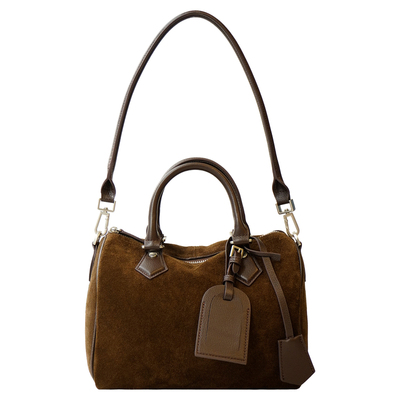 波士顿包女小众复古磨砂牛皮