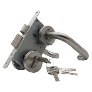 欧标防火门锁304不锈钢消防门锁医院过道锁7250B分体锁180长门锁