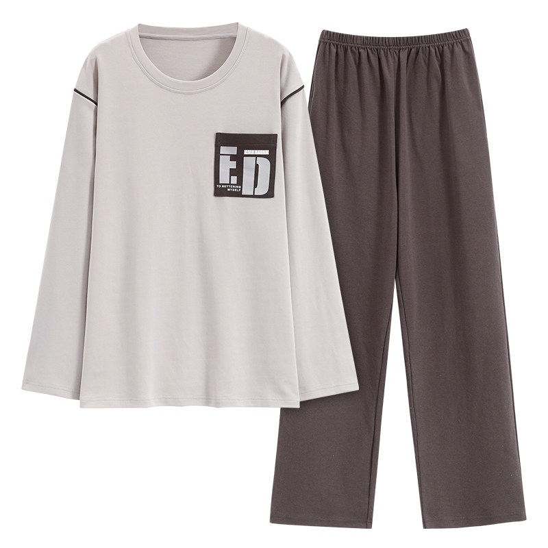 男士长袖睡衣套装大码家居服休闲