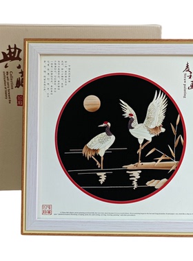 麦秸秆画摆件非遗特色礼物装饰画