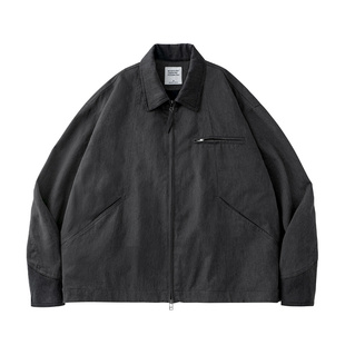 MOSEALAND 底特律夹克男秋季潮牌翻领复古水洗做旧多口袋牛仔外套