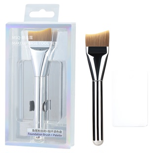 MSQ/魅丝蔻鱼尾一字粉底刷加调色板扁平头刀锋无痕粉底液化妆刷子