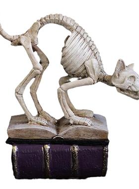 浮雕摆件树脂骷髅猫造型