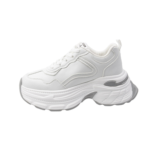 爆款厚底百搭老爹鞋女小个子增高2026新款春季白色松糕休闲运动鞋