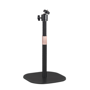 手机直播补光灯支架落地式可调节伸缩升降圆盘金属加重桌面固定底座摄像头监控投影仪1/4云台万向旋转球1.8米