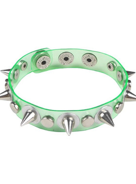 圆锥铆钉高平钉紫红软塑料窄手链