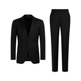 经典热卖-SUITSUPPLY黑色S110支羊毛正装西装套装