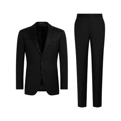 经典热卖-SUITSUPPLY黑色S110支羊毛正装西装套装