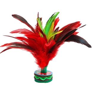 手工大花毽子比赛彩色大鸡毛儿童成人健身毽球双层底铁片加重好踢