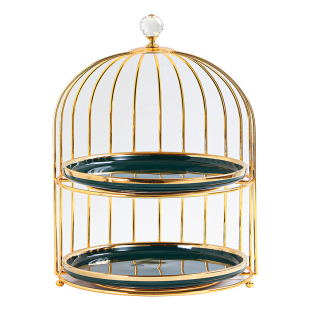 鸟笼甜品架英式下午茶三层架点心盘摆盘置物架蛋糕架子多层果盘架