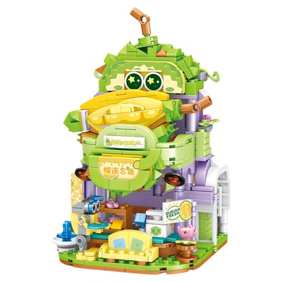 创玩世代榴莲忘返水果系列可爱街边小店拼装积木益智玩具儿童礼物