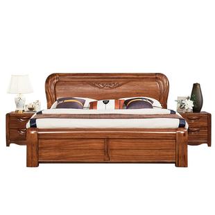 高端乌金木实木床1.8x2米主卧现代中式气压储物1.5双人加宽大婚床