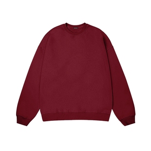 GV真维斯2026马年卫衣男款春秋酒红色上衣男士本命年圆领衣服男A