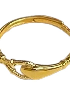 新中式灵蛇衔尾戒指开口指环饰品