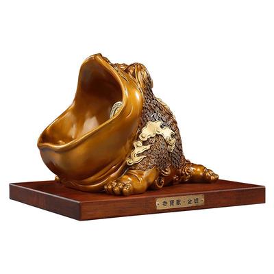 彩铜三足大嘴金蟾蜍摆件《吞宝兽》客厅办公室装饰品公司开业礼品