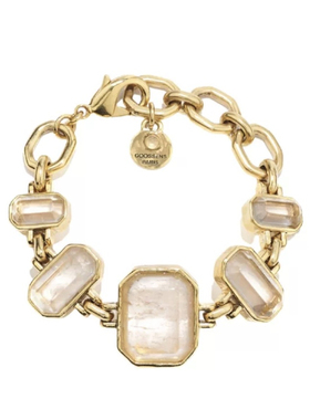 欧美几何水晶圆环链节手链极简拼接宴会气质款小众设计感黄水晶女